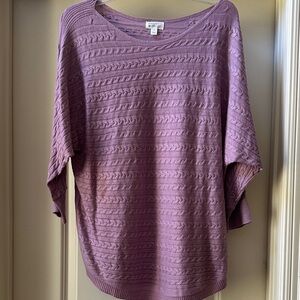 Market & Spruce Purple Textured Knit Top